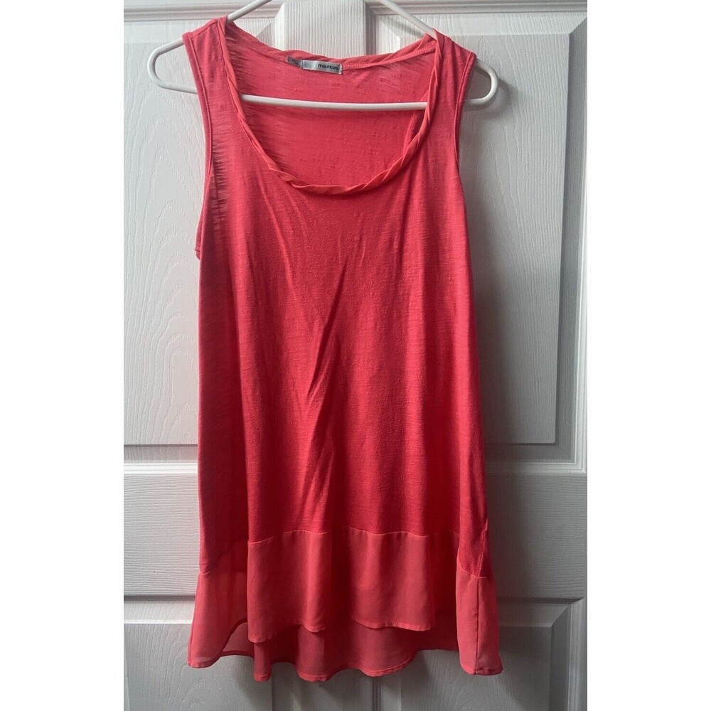 Maurices Top Womens Size Large Red Tank Crepe Accent
